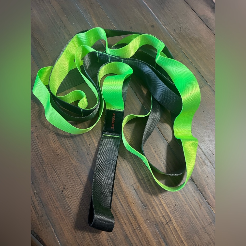 Yoga strap for stretching or physical therapy